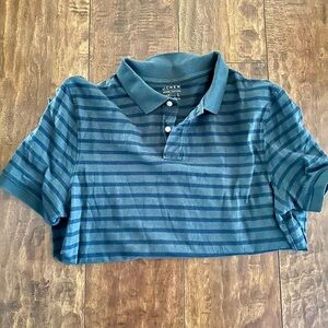 J. Crew Men’s Large Polo in Navy and Green Stripes